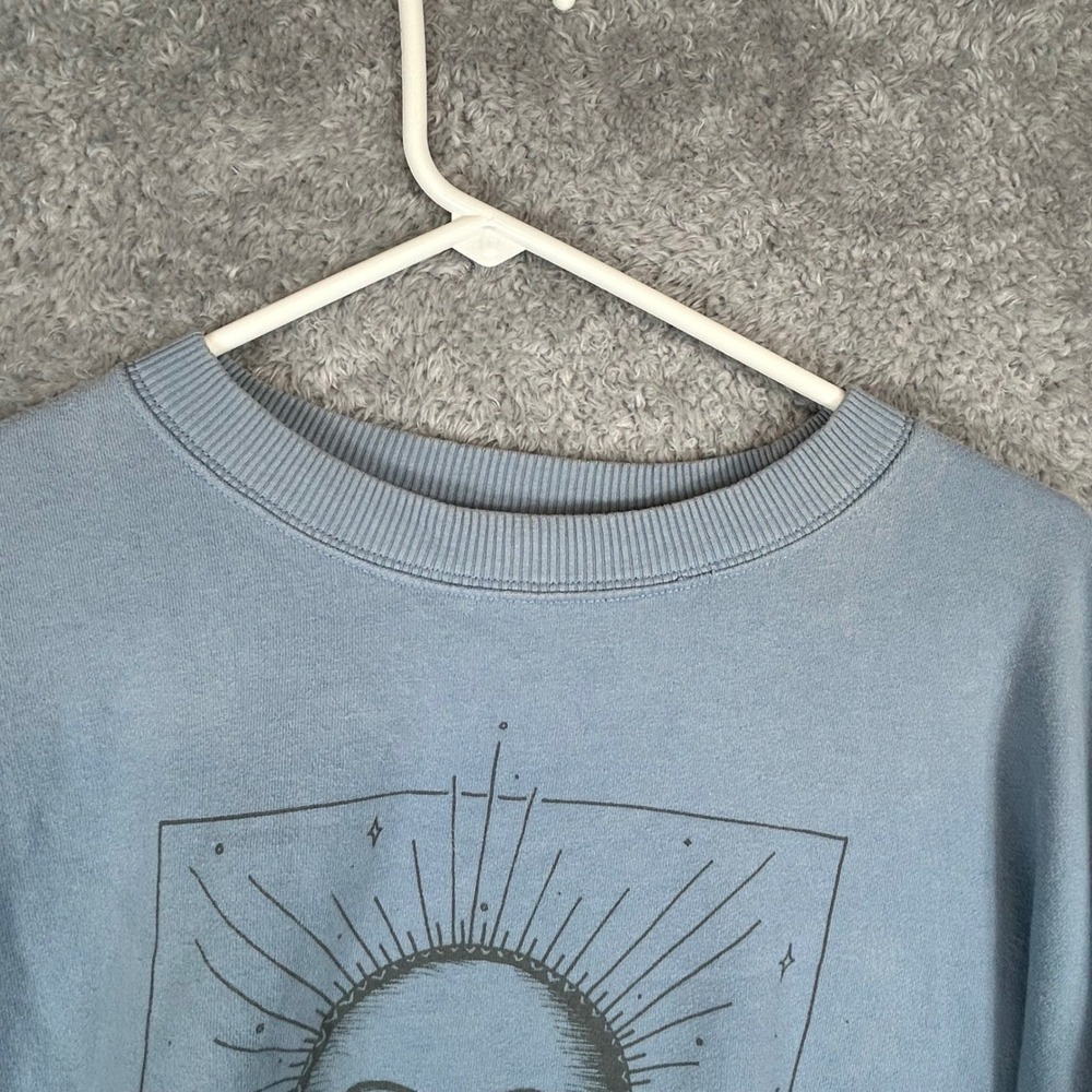 American‎ Eagle Light Blue Celestial Sun Mountain Graphic Sweatshirt Size XS - Picture 12 of 13
